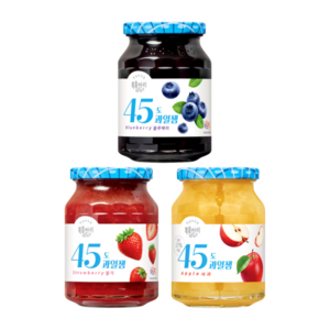 복음자리 45도 과일잼 딸기 350g + 복음자리 45도 과일잼 블루베리 350g + 복음자리 45도 과일잼 사과 350g, 1세트