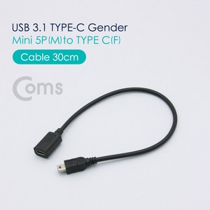 Coms USB 3.1 Type C 젠더 C타입 to 미니 5핀 Mini 5Pin 30cm NA550