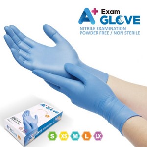 FDA 승인 에이플러스 니트릴 위생장갑 염소처리 파우더프리 A+ Exam Glove, 대(L), 2개