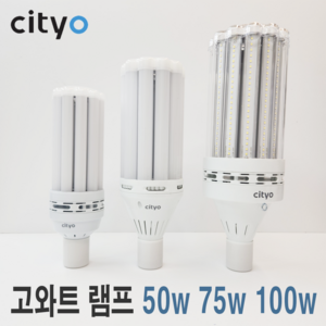 씨티오 LED 공장등 보안등 호박등 파워램프 고와트램프 50W 75W 100W 주광색, 1개, 75W 투명