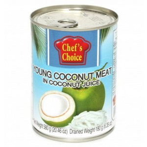 영코코넛미트 영코코넛 Young Coconut Meat in coconut Juice worldfood, 580g, 1개