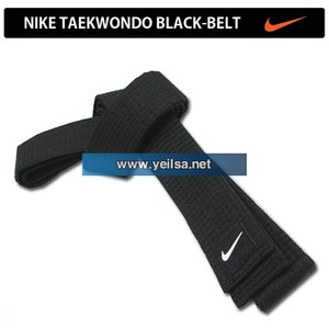NIKE 흑띠 선수용 검정띠 유도 합기도 벨트 TKD MASTER BELT 태권도복, 영문자수수공 단면(은색실)
