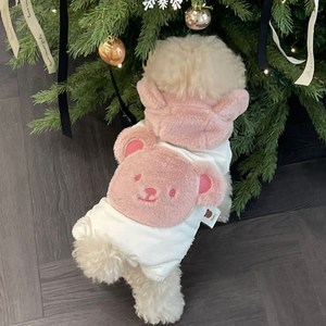 미닝러스 강아지 패딩 보들패딩 아이보리