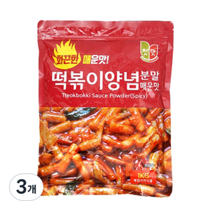 첫맛 떡볶이양념 분말 매운맛, 1kg, 3개