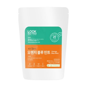 룩아워티 오렌지 블루 민트 티백, 2개, 20개입, 1.5g