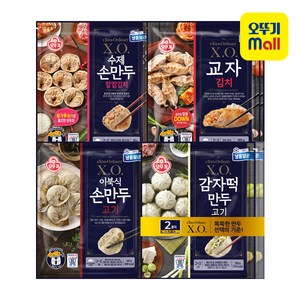 오뚜기 XO만두 4종 각 2개 교자김치+이북식손만두+수제손만두칼칼김치+감자떡만두고기, 1개