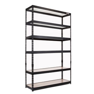 몬스터랙 1200x600x2100 6단 철제 선반 수납장 조립식 앵글, 블랙