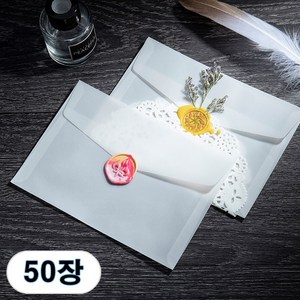 고급 반투명 트레싱지 청첩장 초대장 봉투, 50장