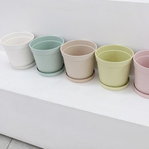 담따 플랜트 화분 베이직1호 미니 화분(플라스틱과 나무의 융합으로 만든 새로운 화분 ), 1개, 옐로우