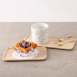아카시아 우드 미니 트레이 (2size) 간식 디저트 나무 접시, 대