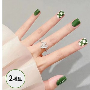 이집네일 셀프 붙이는 컬렉션 네일팁 네일아트 24P 2세트 1st, 2개, NO.1