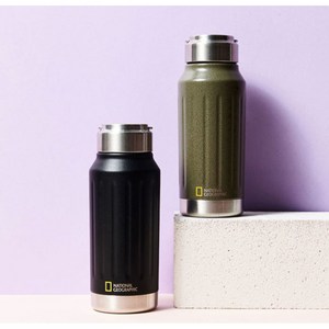 내셔널지오그래픽 로버 이중스텐 텀블러, 블랙, 530ml