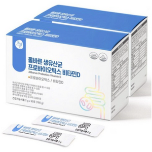 올바른 생유산균 프로바이오틱스 비타민D 90포 2박스(총 6개월분), 180g, 2개