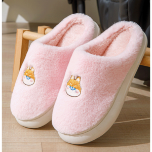 하나야 푹신푹신 포근한 털찐 시바견 방한 슬리퍼