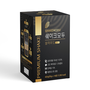 쉐이크모두 국산 블랙푸드 420g(30g x 14포) 서리태 맥주효모 선식 단백질쉐이크, 420g, 1개