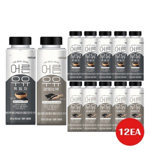 서울에프엔비 어른우유250ml 흑임자6+검은콩미숫가루6 (총12개입)/든든한 한끼, 250ml