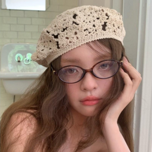 HALOPICK 여름 레트로 크로셰 여성 베레모