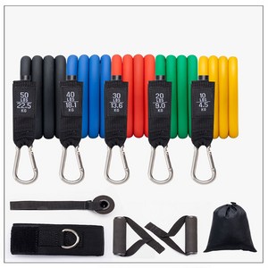 라이프리빙 튜빙 헬스 근력밴드 멀티 홈트레이닝 근력 운동, 1세트, 블랙