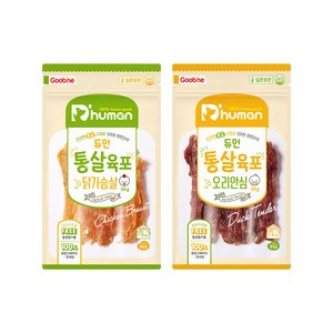 굽네듀먼 HACCP 강아지 국산육포 2종, 1set, 닭가슴살육포+오리안심육포