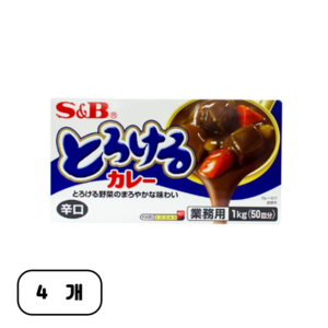 토로케루 에스비 카레 소스믹스 매운맛, 1kg, 4개