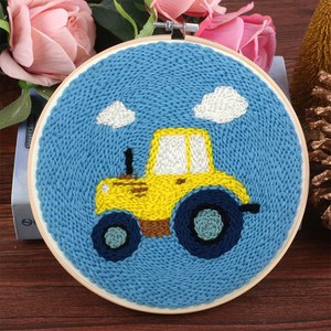 프랑스자수 DIY 패키지, [펀치니들] 24 자동차 15.5cm, 1세트