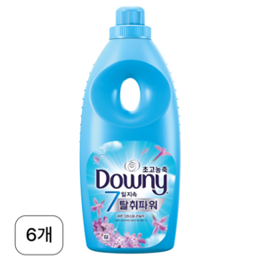 다우니 7일 지속 탈취파워 초고농축 섬유유연제 레몬 그라스와 라일락 본품, 1L, 6개