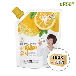 꽃샘 별난알맹이 유자 파우치 500g 1BOX (8개입), 8개