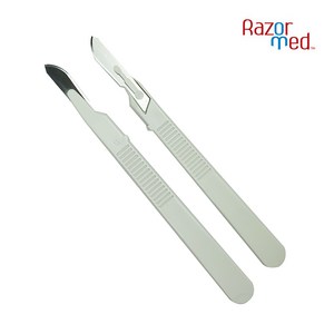 RAZORMED 멸균 일회용 의료용 수술칼 정밀작업용 메스날 메스대 일체형 개별포장, 15호(낱개1개), 1개