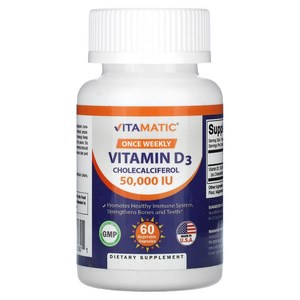 Vitamatic Vitamin D3 비타매틱 비타민 D3 50000IU 60베지 캡슐, 1개, 60정