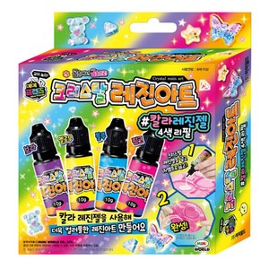 [미미월드] 크리스탈 레진아트 칼라레진젤 4색리필, 1세트, 핑크,블루,옐로우,보라