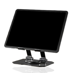 PPFM 360도 올메탈 태블릿 거치대 접이식 탁상 스탠드, 블랙 회전형