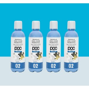 POC Po 오랄클리어 프로폴리스 프로바이오틱스 찌꺼기 천연성분 가글, 600ml, 4개