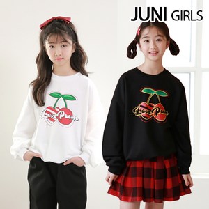 러브체리맨투맨 티셔츠(블랙 화이트)