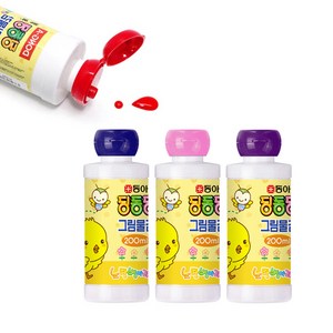 [코리아문구사] 동아 노랑병아리 딩동댕 그림물감 200ml, 연두