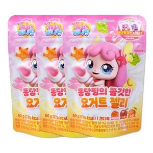 NEW 캐치티니핑 젤리 4종 띠부씰 스티커, 퐁당핑 쫄깃한 요거트젤리, 3개