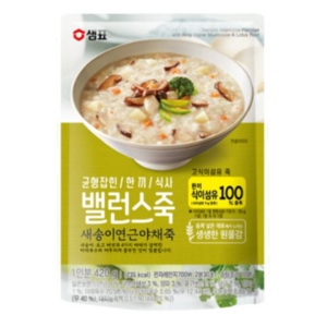 샘표 밸런스죽 새송이 연근 야채죽, 420g, 3개