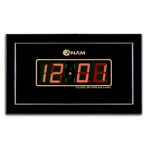 [아남시계] A100 LED 전자벽시계 무소음시계 디지털시계 엘이디시계, 레드, 블랙