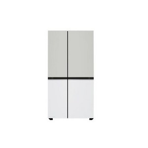 LG전자 디오스 오브제컬렉션 양문형 냉장고 메탈 방문설치, 그레이(상단), 화이트(하단), S634MGW12Q