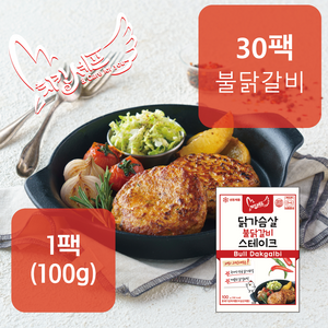 치킨셰프 닭가슴살 스테이크 (불닭갈비맛), 30개, 100g