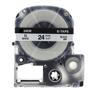 EPSON 엡손 호환 라벨테이프 라벨지 6mm 9mm 12mm 18mm 24mm, 엡손 24mm SS24K 호환 흰색바탕/검정글씨