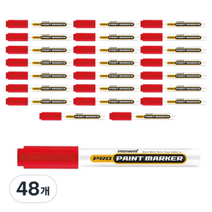 모나미 프로 페인트마카 레드 2타, 1색, 48개