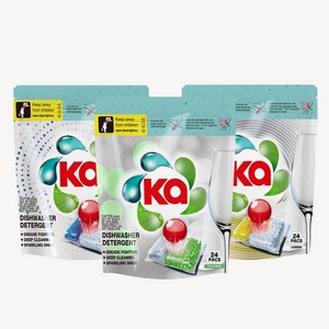 카포드 식기세척기 캡슐세제 3개(오리지널+플래티넘+레몬), 72개, 12g