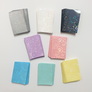 포토카드 홀로그램 컬러 슬리브, 하트, 퍼플 10장