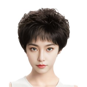 지비킹 100% 인모 수제 중년여성 전체가발 엄마통가발 웨이브 가발 항암가발, A, 1개