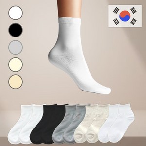 도봉양말 여성 무지 중목 양말 10켤레 세트 (프리미엄 무압박 밴딩)