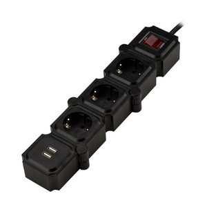 테트리스 고용량 디자인 절전 멀티탭 3구 USB 블랙 + 블랙, 50cm, 블랙+블랙, 1개