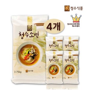 청수국수 소면(진공반죽 업소용) 3.75kgx4개 (1BOX 150인분), 4개, 3.75kg