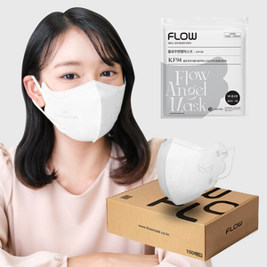 플로우 KF94 천사 새부리형 마스크 MS 중소형, 100매, 1개, 화이트