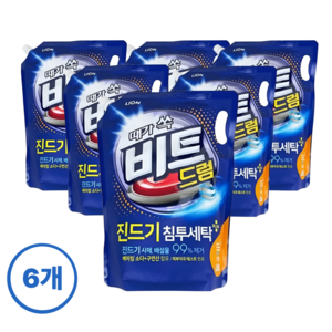 비트 진드기 침투세탁 액체세재 리필, 6개, 2L