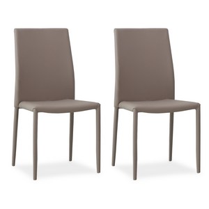 티엔느 디자인 비체 카페 인테리어 가죽 식탁 의자 2p, 라이트 그레이, 1세트